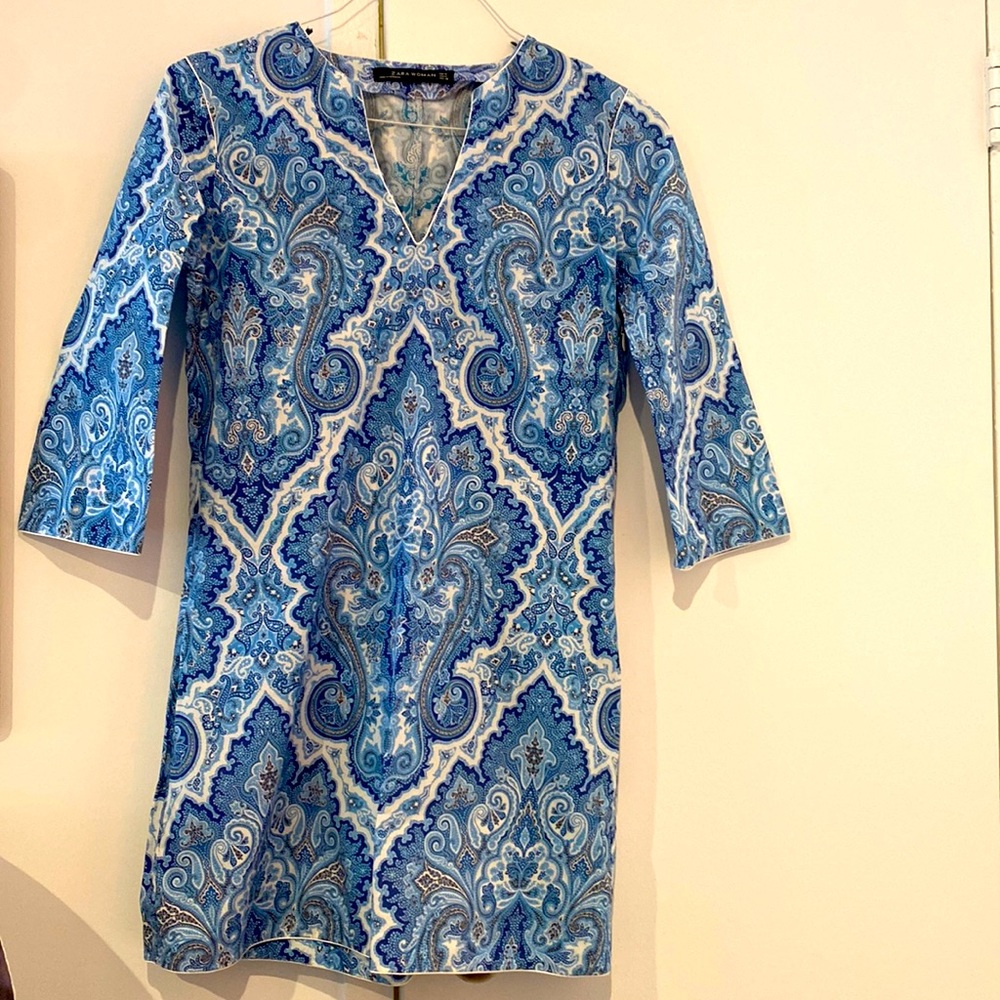 Zara blue print size M dress